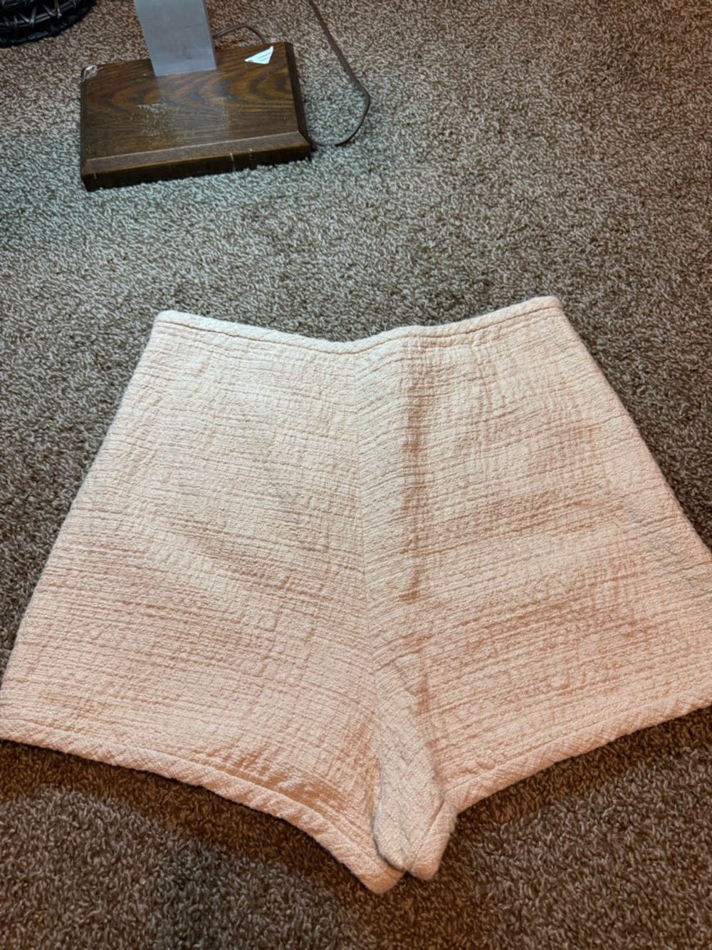 Sandro Shorts Womens 38. USA 6 Small Beige Tan Pierrot High Waisted Textured - Picture 6 of 15